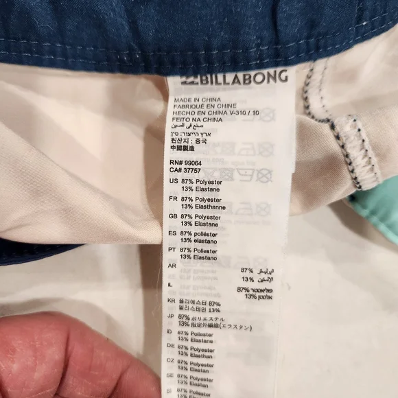 Billabong Platinum X Fifty 50 Boardshorts Size 34 Mens Trunks Surf Blue Orange - Picture 6 of 11